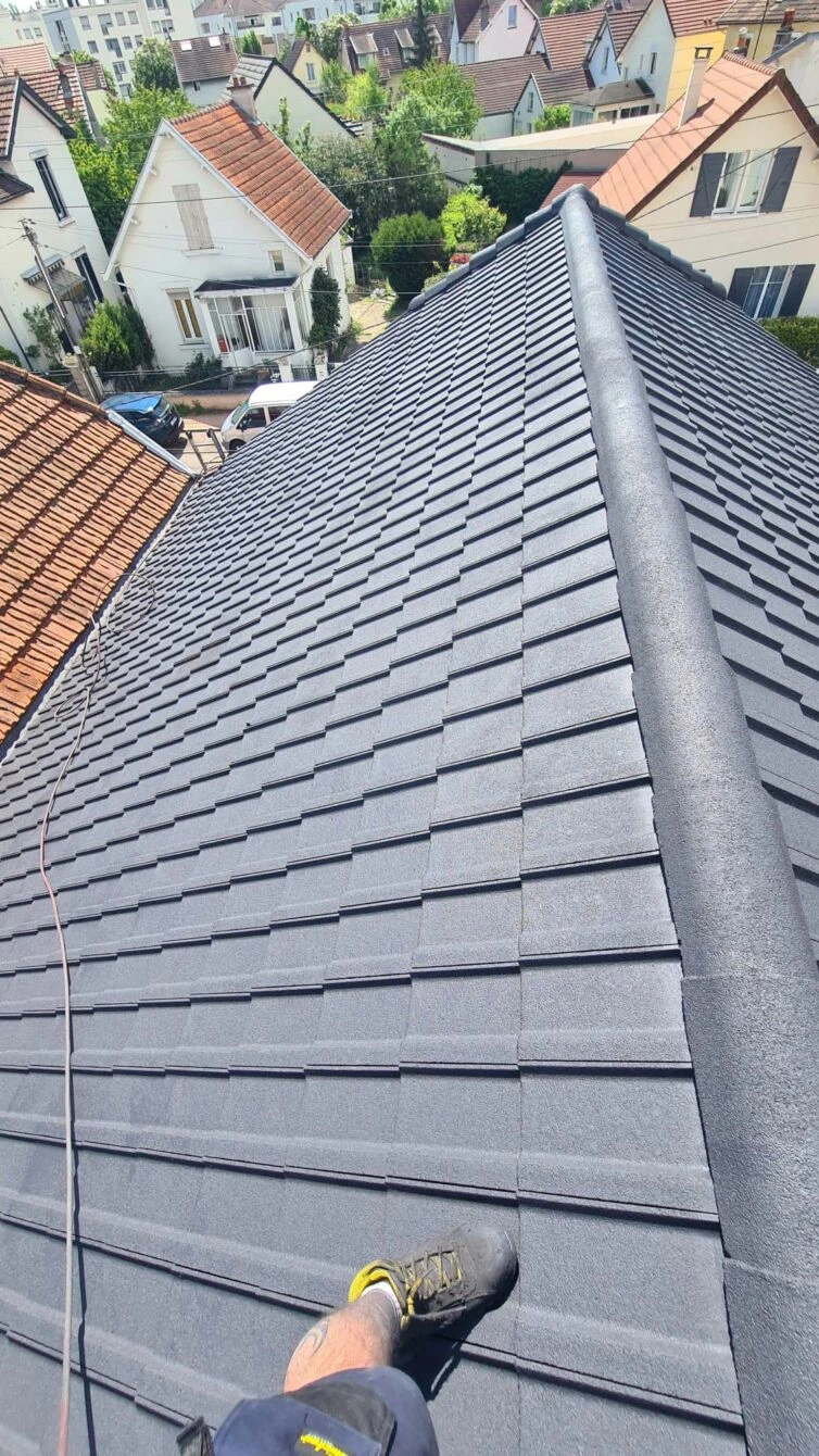 traitement hydrofuge toiture coloré brun